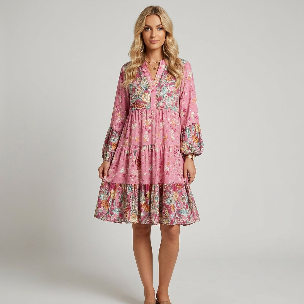 Nerina | Sommerkleid mit floralem Muster und elegantem Ausschnitt