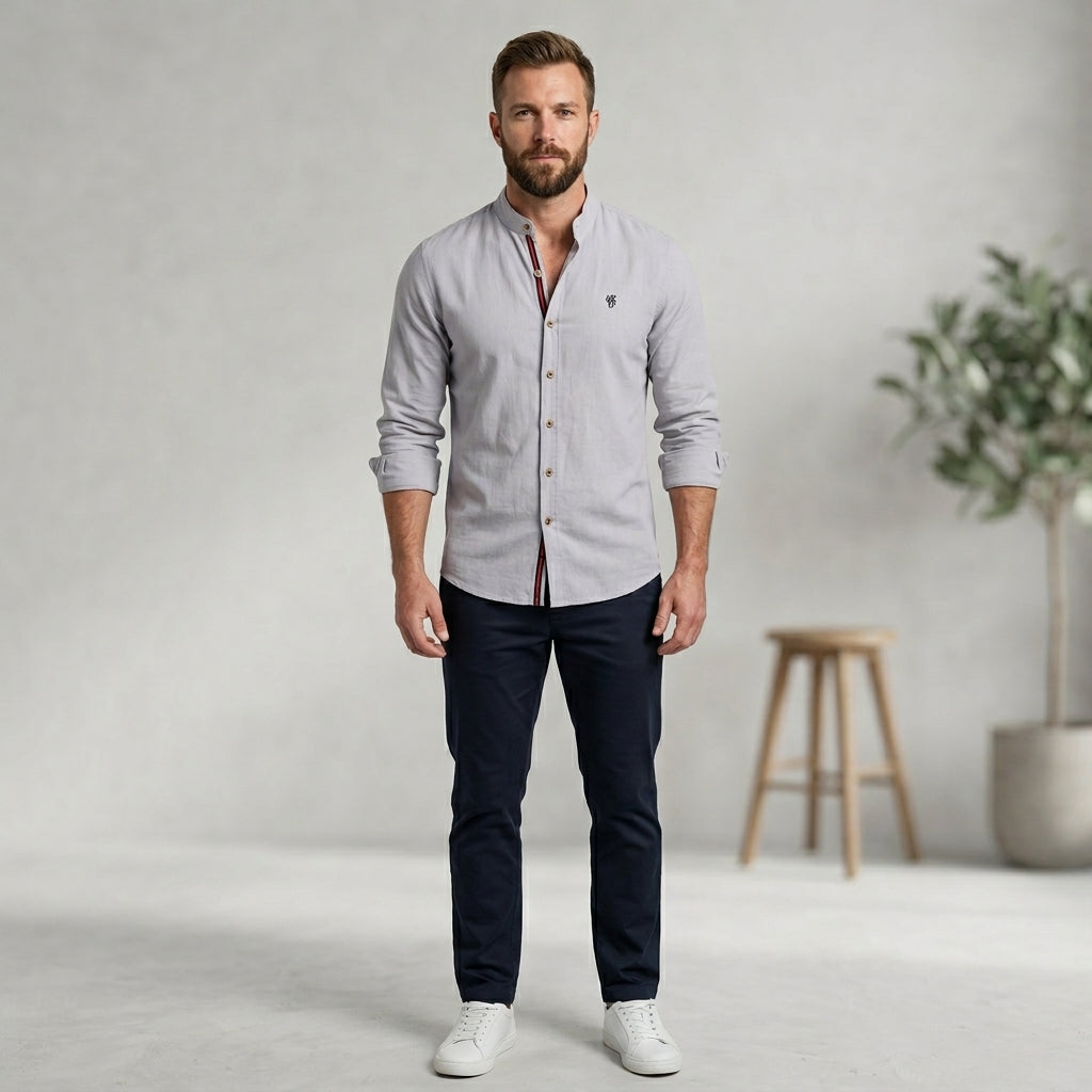 Leon | Elegante Herrenhemden aus Leinen Langarm