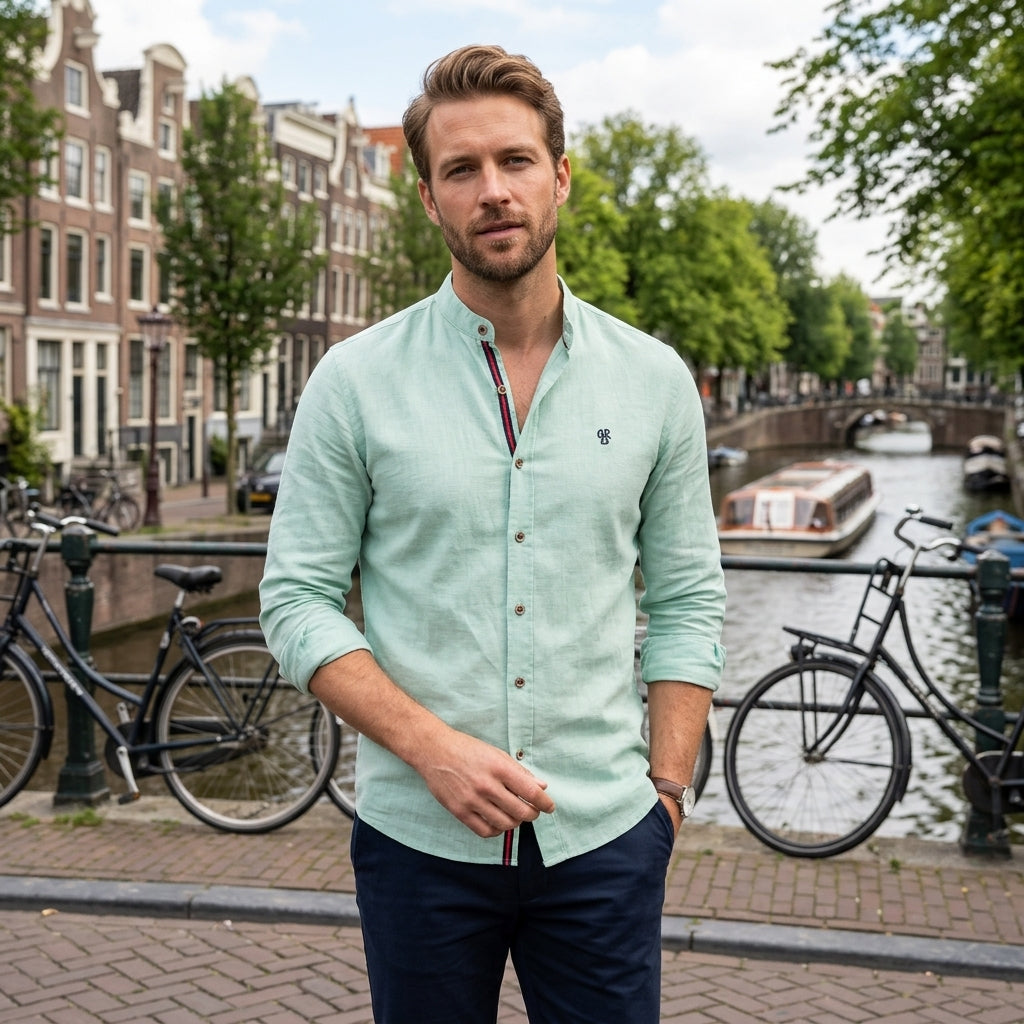 Leon | Elegante Herrenhemden aus Leinen Langarm