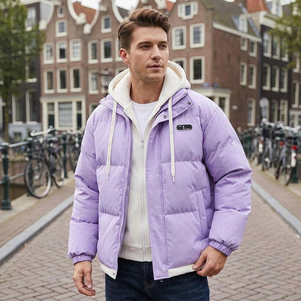 Fabian | Warmer Herrenmantel mit Doppelkapuze