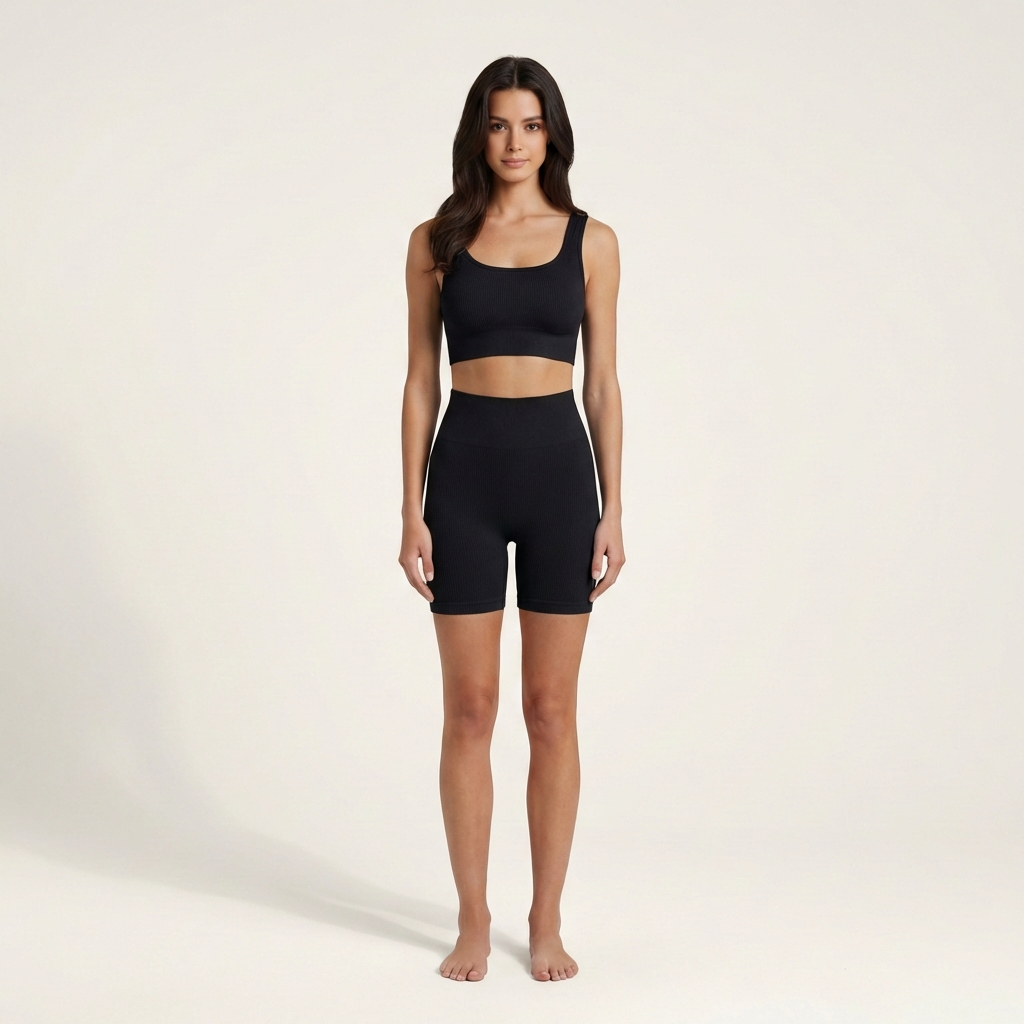 Elaine | Damen Sportbekleidung Set mit Crop-Top und Shorts