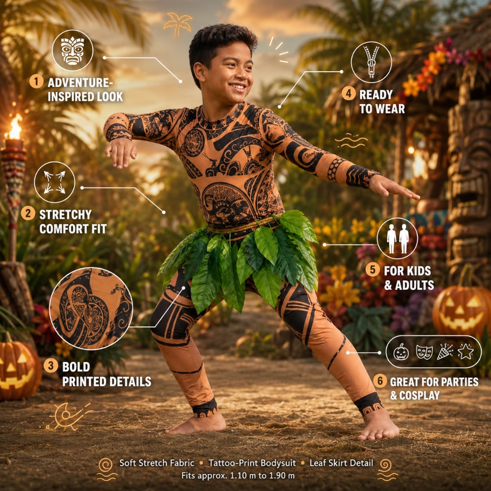 Halloween Costumes Tattoo Print Muscle Cosplay Outfit - Image 4