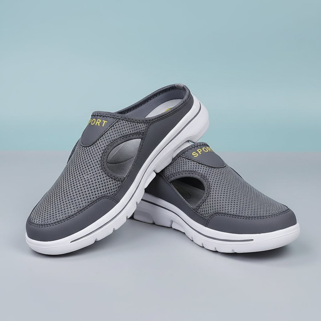 Men's Slippers Slip-On Wide Fit Mesh Casual Mules - Image 2