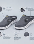 Men's Slippers Slip-On Wide Fit Mesh Casual Mules - Image 3