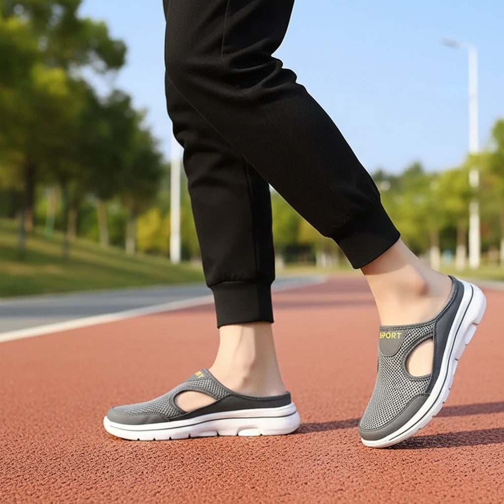 Men's Slippers Slip-On Wide Fit Mesh Casual Mules - Image 5
