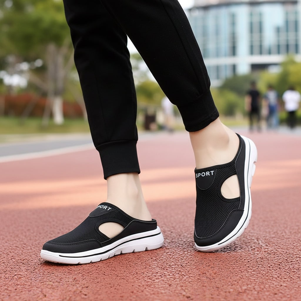 Men's Slippers Slip-On Wide Fit Mesh Casual Mules - Image 6