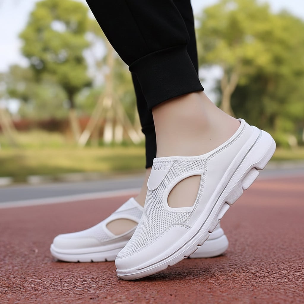 Men's Slippers Slip-On Wide Fit Mesh Casual Mules - Image 7