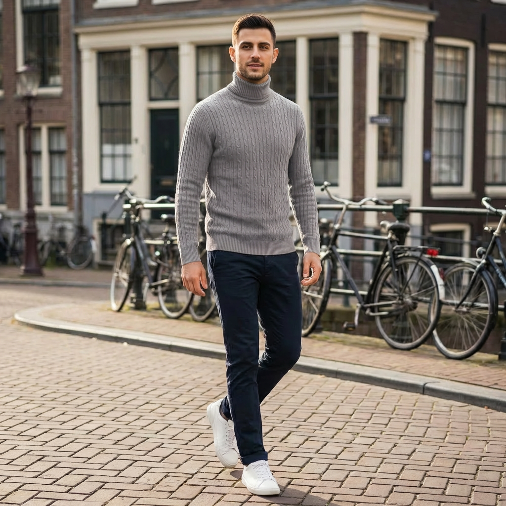 Felix | Herren Strickpullover mit Rollkragen und Eleganz