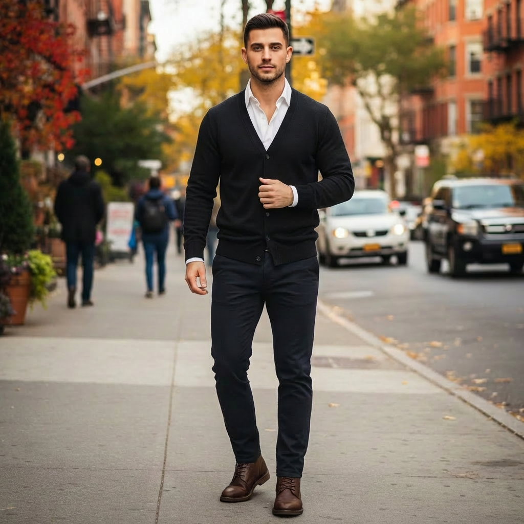 David | Herren Strickpullover mit eleganter Strickstruktur