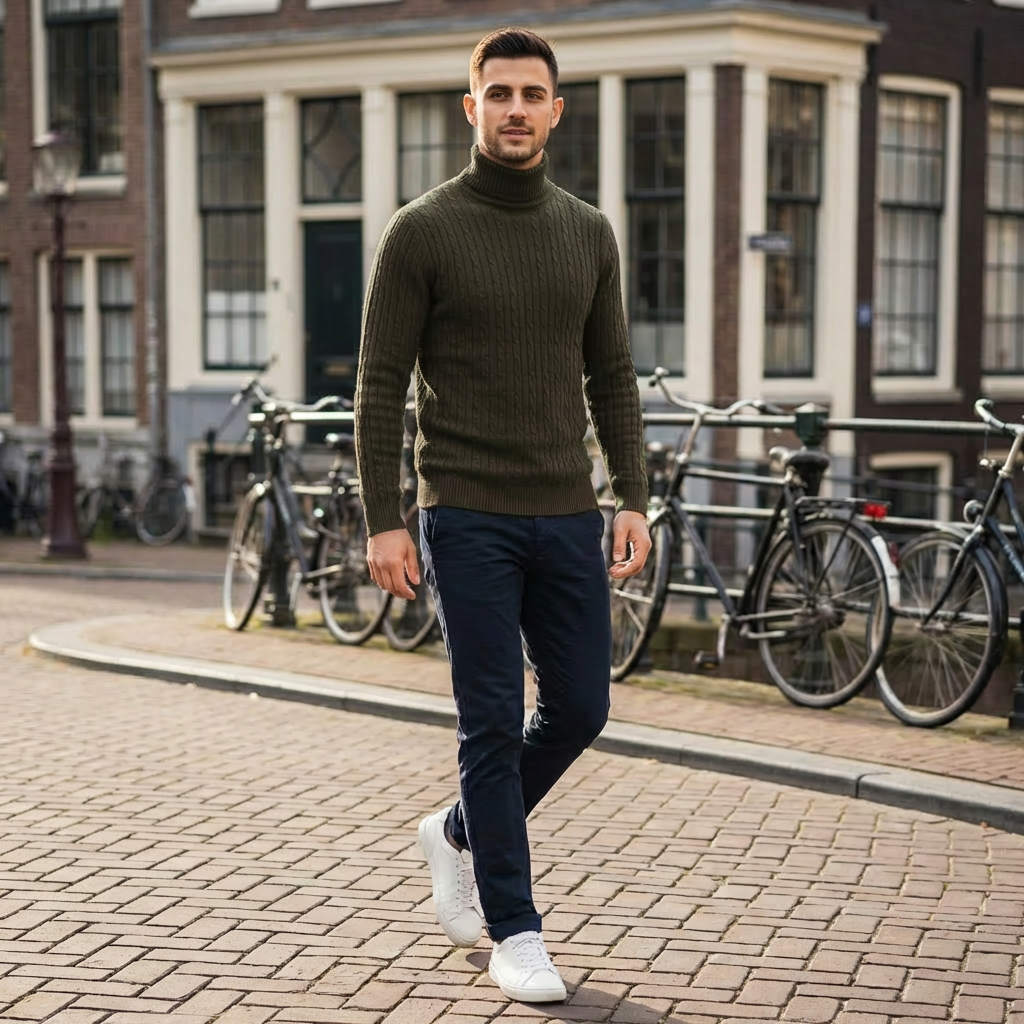 Felix | Herren Strickpullover mit Rollkragen und Eleganz