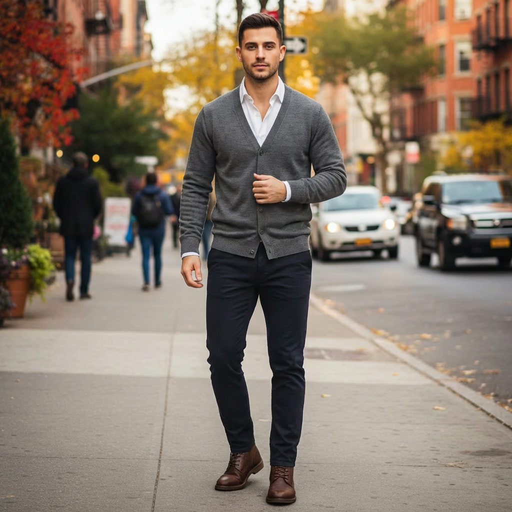 David | Herren Strickpullover mit eleganter Strickstruktur