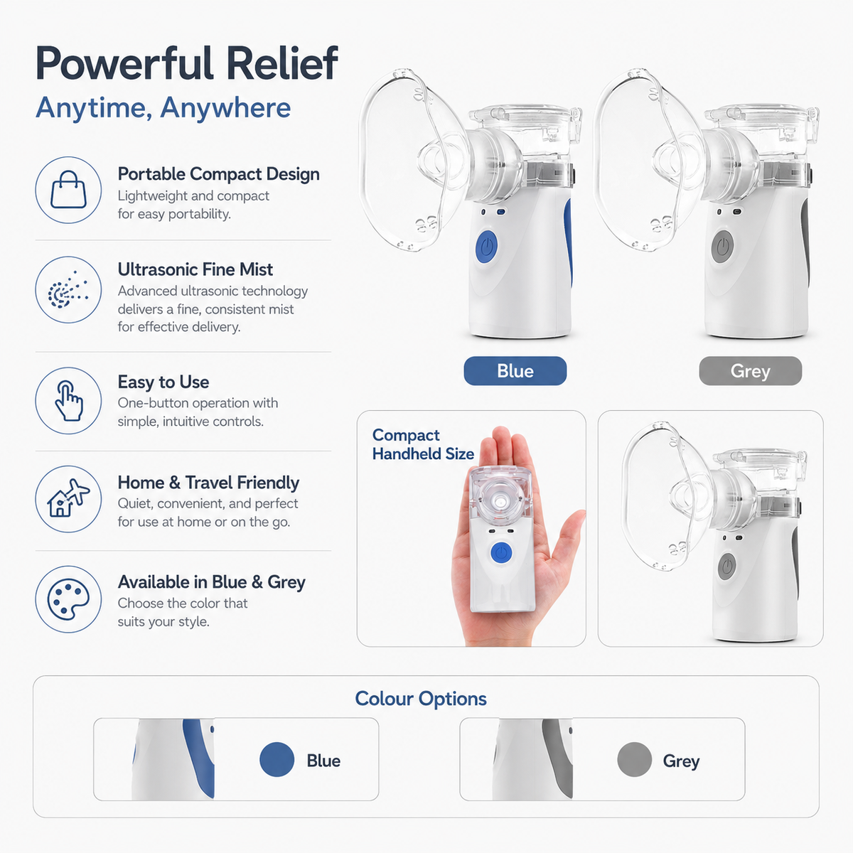 Portable Ultrasonic Nebuliser Handheld Respiratory Care - Image 6