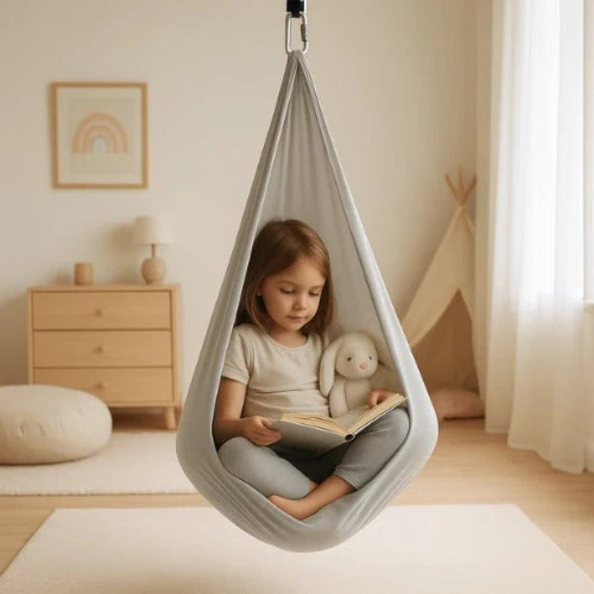 Sensory Swing Indoor Swing Cocoon Hanging Hammock Kids Adults - Image 2