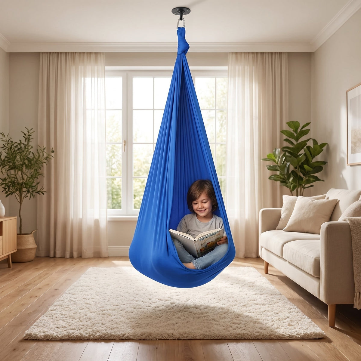 Sensory Swing Indoor Swing Cocoon Hanging Hammock Kids Adults - Image 9