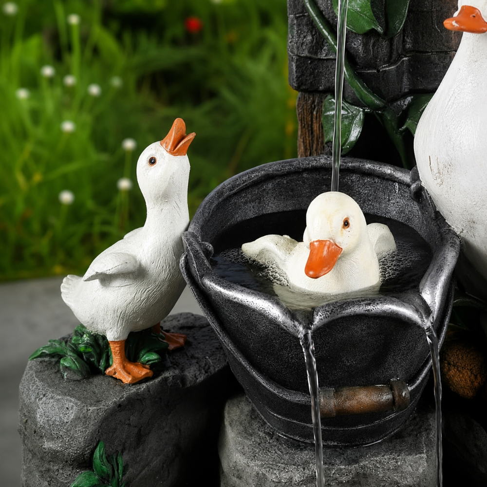 Solar Powered Birdbath Fountain Garden Decor Feature - Image 3