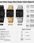 Textual Display Digital Watch Wristwatch Light Up Watch - Image 7