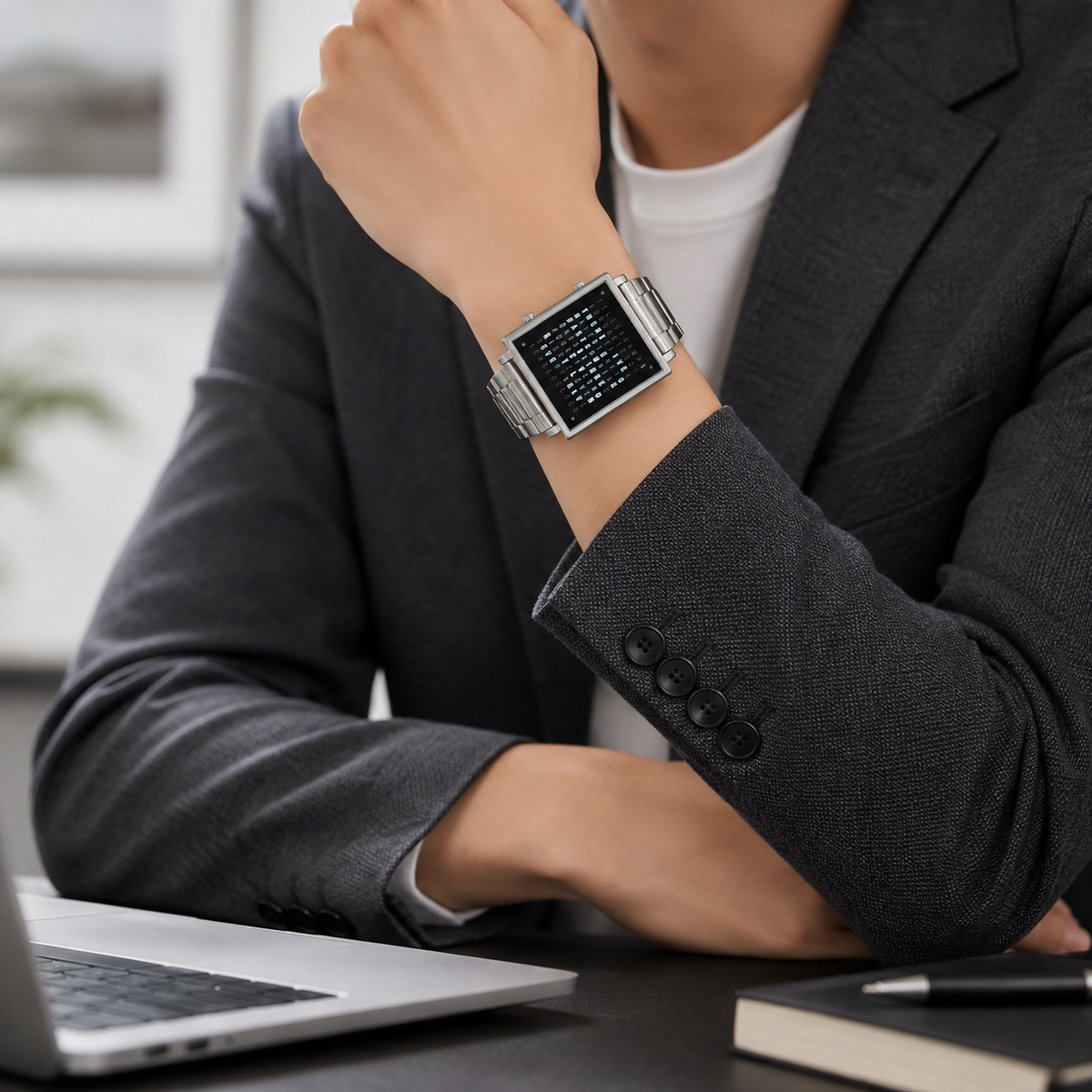 Textual Display Digital Watch Wristwatch Light Up Watch - Image 9