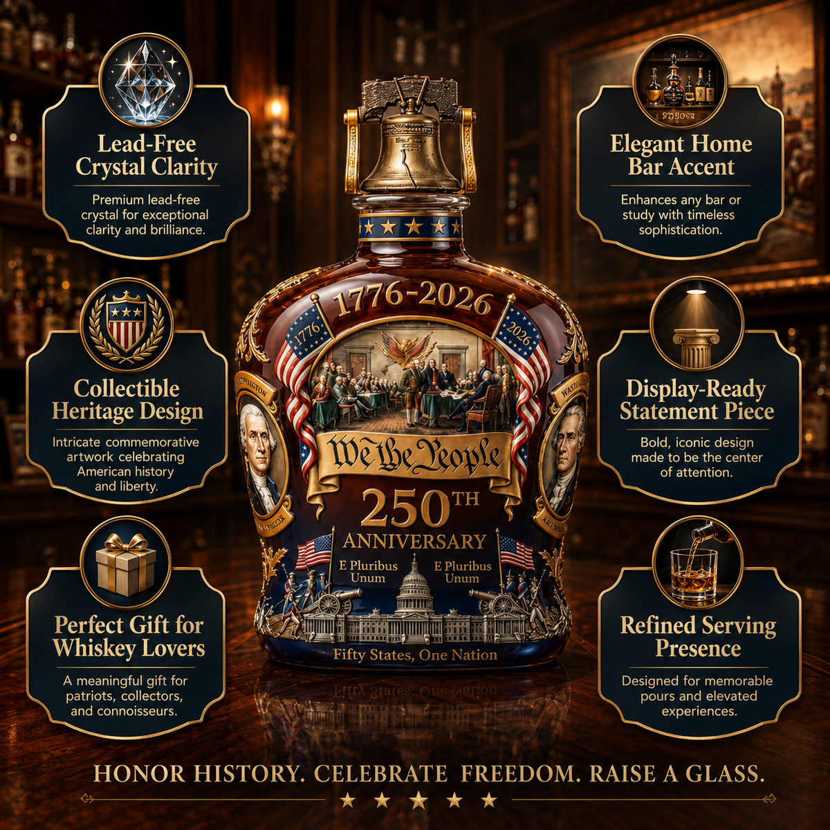 Whiskey Decanter Set Crystal Barware Stopper Glassware - Image 4